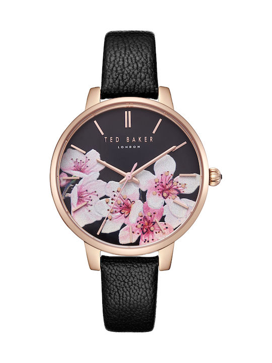Ted Baker Kate Watch with Black Leather Strap