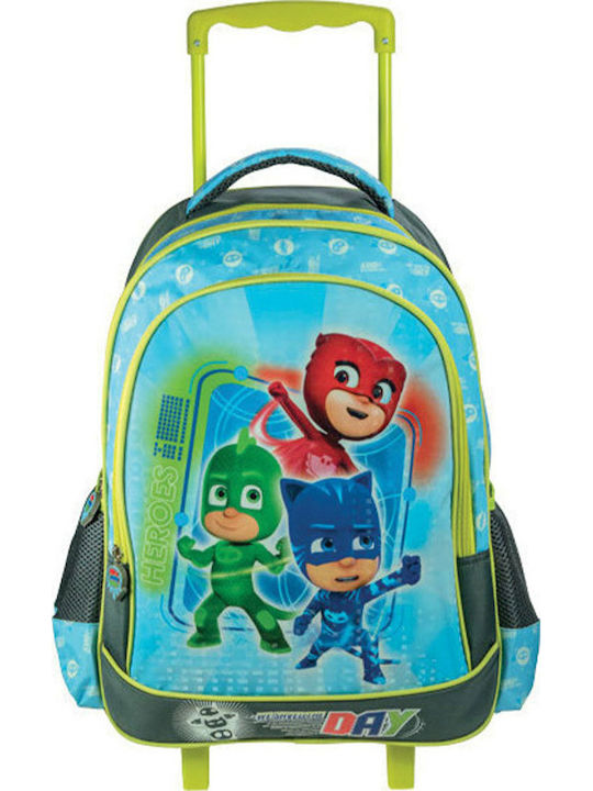 Diakakis PJ Masks School Bag Trolley Elementary, Elementary in Turquoise color 15lt