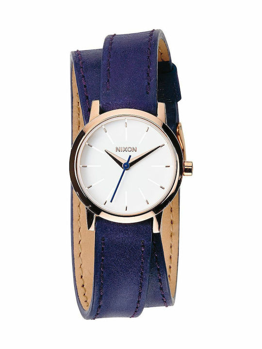 Nixon Γυναικείο Ρολόι 26mm Μπαταρίας με Μπλε Δερμάτινο Λουράκι