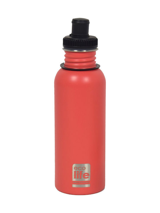 Ecolife Coral Sport Ανοξείδωτο Παγούρι 600ml Κόκκινο