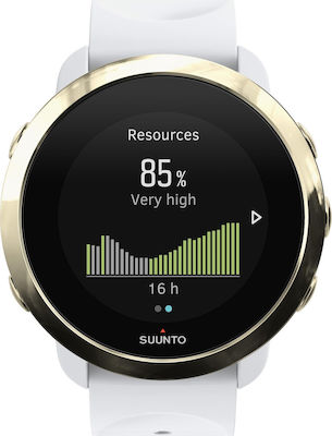 Suunto 3 Fitness Stainless Steel 43mm Waterproof Smartwatch with Heart Rate Monitor (White)