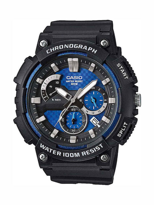 Casio Standard Men's Watch 53.5mm Chronograph Battery with Black Rubber Strap