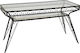 3741 Outdoor Dinner Free Standing Table with Wood Surface and Metal Frame Galvanize 140x70x73cm