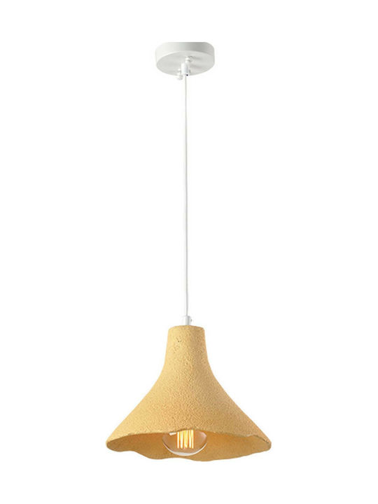 Aca Pendant Light Single-Light Bell for Socket E27 Yellow