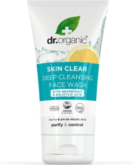 Dr.Organic Skin Clear Organic Tea Tree Deep Gel Facial Cleanser Against Imperfections 125ml