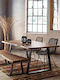 Lizard Slim Tisch Speisesaal aus Massivholz & Metall Natürlich 160x90x75cm