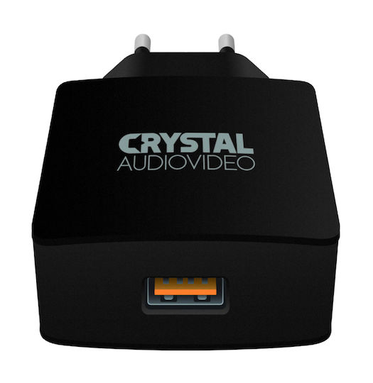 Crystal Audio Φορτιστής Χωρίς Καλώδιο με Θύρα USB-A Quick Charge 3.0 Μαύρος (QP)