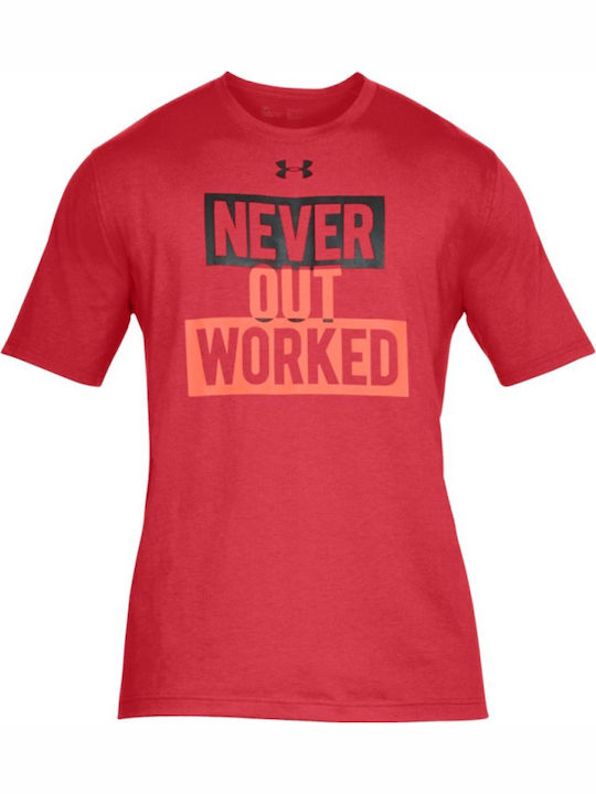 Under Armour Never Out Worked T shirt 1310964 600 Skroutz.gr