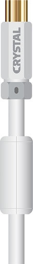 Crystal Audio Καλώδιο Κεραίας Coax male - Coax male Λευκό 1.5m DB110-1.5 1τμχ