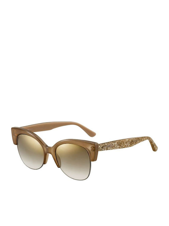 Jimmy Choo Women's Sunglasses with Pink Frame and Gold Mirror Lenses