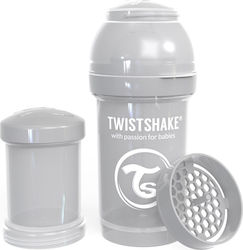 Twistshake Plastic Bottle Set Pastel Anti-Colic with Silicone Nipple for 0+, 0+ m, months Grey 180ml 2pcs