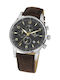 Jacques Lemans London Watch Chronograph Battery with Brown Leather Strap