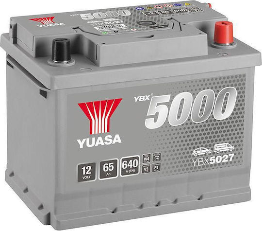 Yuasa Μπαταρία Αυτοκινήτου Silver High Performance YBX5027 με Χωρητικότητα 65Ah και CCA 640A