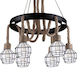 GloboStar Hellet Pendant Suspension with Rope for 6 Bulbs E27 Brown