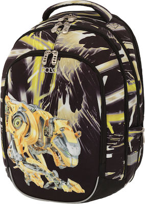 Polo Alien Panthers Σχολική Τσάντα Πλάτης Δημοτικού σε Μαύρο χρώμα Μ25 x Π25 x Υ46cm