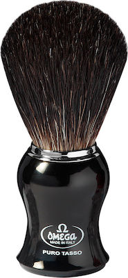 Omega 666 Shaving Brush with Badger Hair Bristles Black