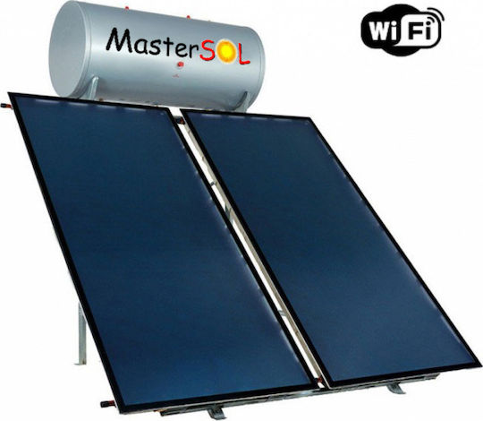 MasterSOL Plus WiFi Слънчев бойлер 300 литра Стъкло Тройна Енергия с 4кв.м. Колектор