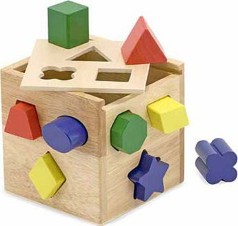 Melissa & Doug Shape Sorting Toy Shape Shorting Cube made of Wood for 24++ Months