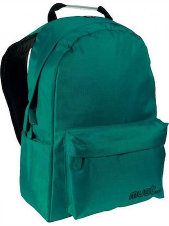 Must Monochrome Petrol School Bag Backpack Junior High-High School in Green color 22lt