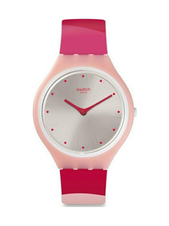 Swatch Skinset Uhr mit Rosa Kautschukarmband