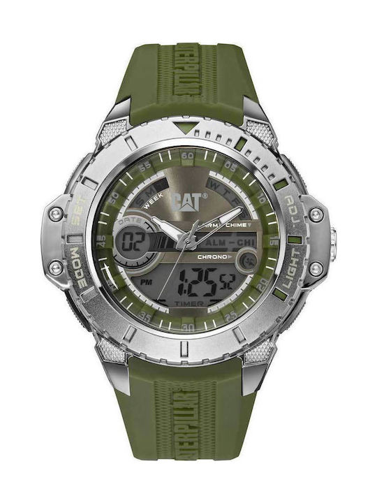 CAT Watch Battery with Green Rubber Strap MA.155.23.133