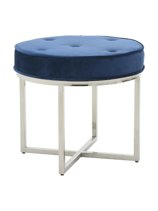 Stool For Living Room Upholstered with Velvet Blue 50x50x45cm