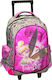 Gim Tinkerbell School Bag Trolley Elementary, Elementary Pink with Water Bottle Holder 28Liters