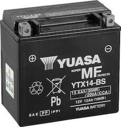 Yuasa Motorcycle Battery YTX14-BS with 12.6Ah Capacity
