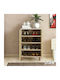Santo Wooden Shoe Organizer with 4 Shelves Beige 60x34.5x91.5cm