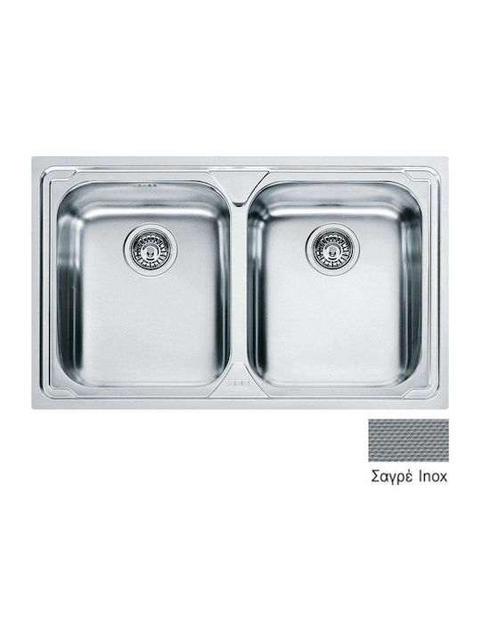 Franke Logica LLX 620 1000000260 Drop-In Sink Inox Satin W79xD50cm Silver