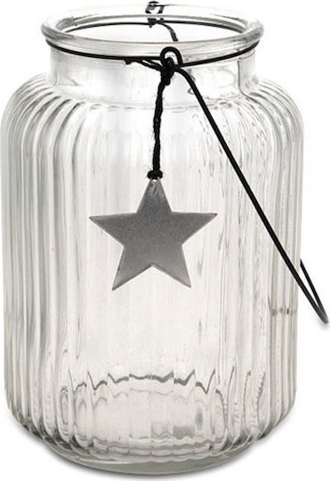 Zaros Laterne Glas Transparent 17x17x25cm 1Stück