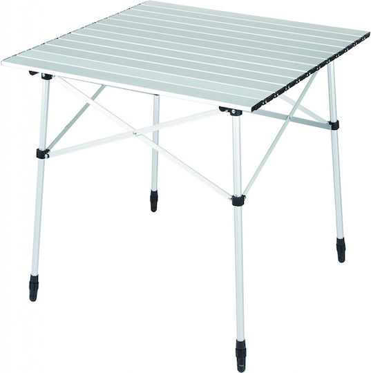 High Peak Aluminium Camping Table Tabelul Plastic pentru Camping Pliabil 70x70x70cm Argintiu