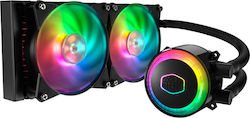 CoolerMaster MasterLiquid ML240R RGB Υδρόψυξη Επεξεργαστή Διπλού Ανεμιστήρα 120mm για Socket AM4/AM5/1200/115x