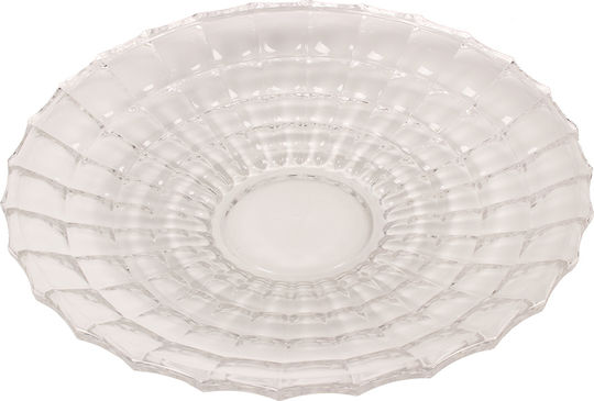 Keskor Διακοσμητική Πιατέλα Γυάλινη Λευκή 36.5x36.5x6εκ.