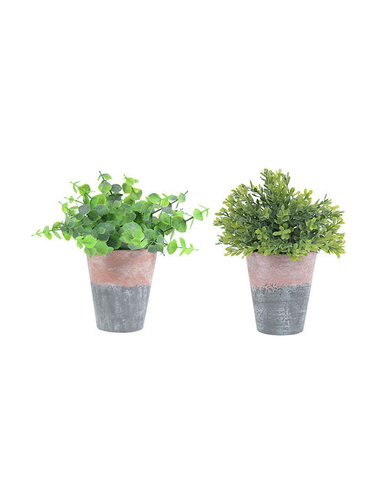 Inart Artificial Plant in Small Pot Γλαστράκι Green 24cm 1pcs