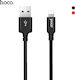 Hoco Braided USB to Lightning Cable Μαύρο 1m (X14)