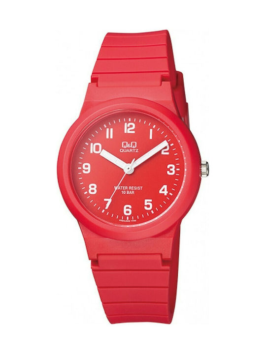 Q&Q Watch with Red Rubber Strap VR94J006Y