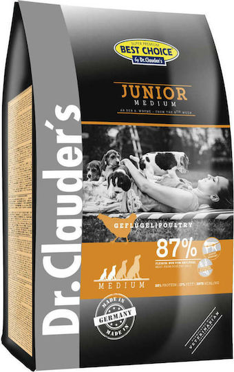 Dr.Clauder's Best Choice Junior Chicken Medium 12.5kg Dry Food Grain-Free & Gluten-Free for Medium Breed Puppies with Chicken