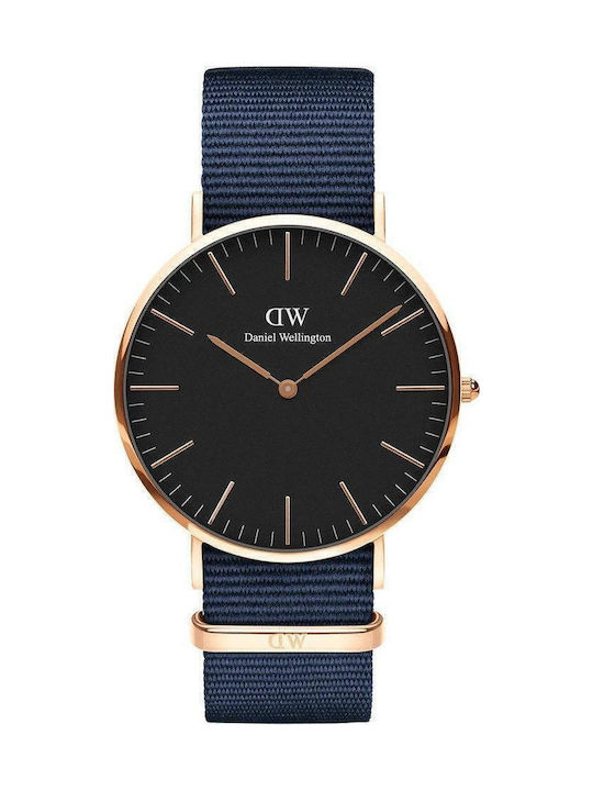 Daniel Wellington Classic Bayswater Men's Watch 40mm Battery with Blue Fabric Strap