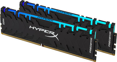 HyperX Predator RGB 16GB DDR4 RAM με 2 Modules (2x8GB) και Ταχύτητα 2933 για Desktop