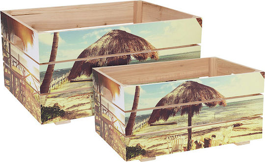Zaros Set Cutii Decorative Lemnoase Tropicale 2buc Zaros Set Cutii Decorative Lemnoase Tropicale 2buc