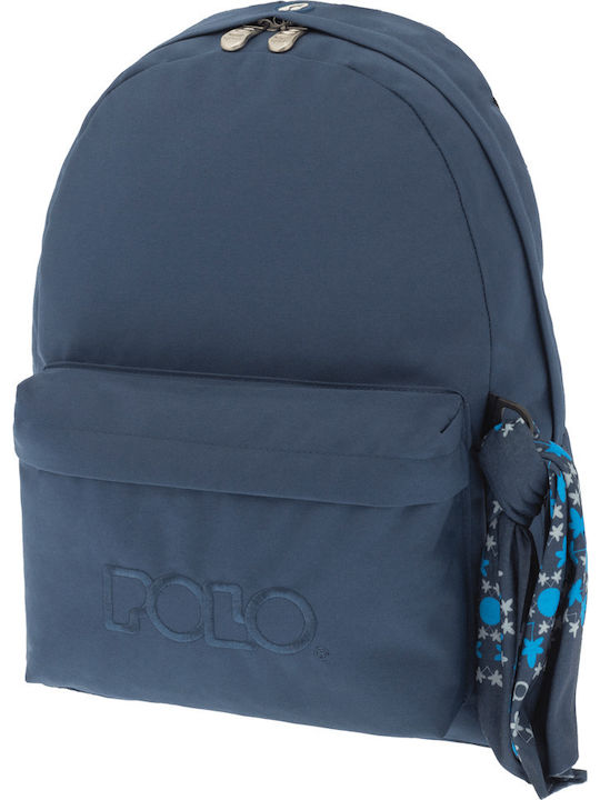 Polo Original 600D Σχολική Τσάντα Πλάτης Γυμνασίου - Λυκείου σε Μπλε χρώμα 23lt 2020