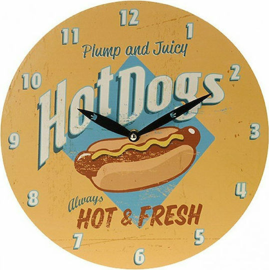 Zaros Wanduhren Hölzernes Bbq + Hot Dog Ø28cm