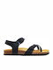 Plakton 101016 Leather Women's Flat Sandals Anatomic With a strap In Black Colour