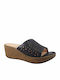 A800 Anatomic Women's Leather Platform Wedge Sandals Black