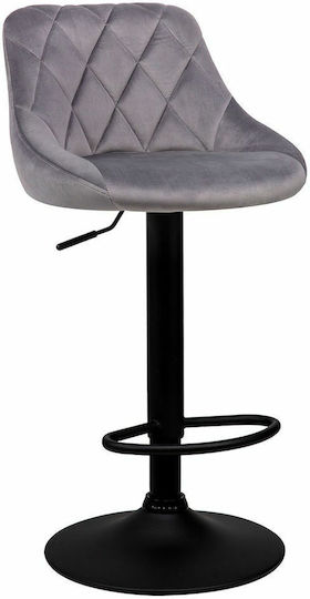 Stool Bar Apple with Back & Adjustable Height Gray 47x51x85-105cm