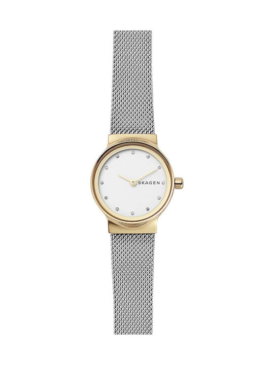 Freja Ceas Dama 26mm Cu Baterie Cu Brățară Argintie Din Oțel Inoxidabil