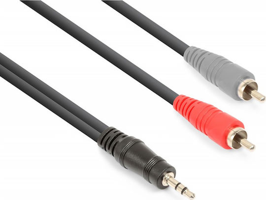 Vonyx Καλώδιο Ήχου 3.5mm male - RCA male Μαύρο 1.5m 177.775