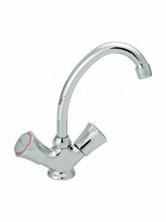 Viospiral Corona Tall Sink Faucet Silver