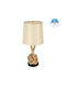 GloboStar Monkey Fist Vintage Tischlampe aus Seil für Fassung E27 mit Beige Schirm und Braun Basis